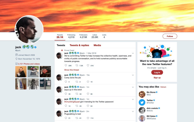 Someone hacked Jack Dorsey’s own Twitter account