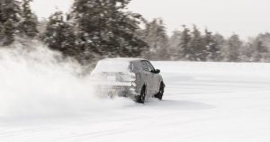 Watch Ford’s Mustang-inspired EV crossover race around in the snow