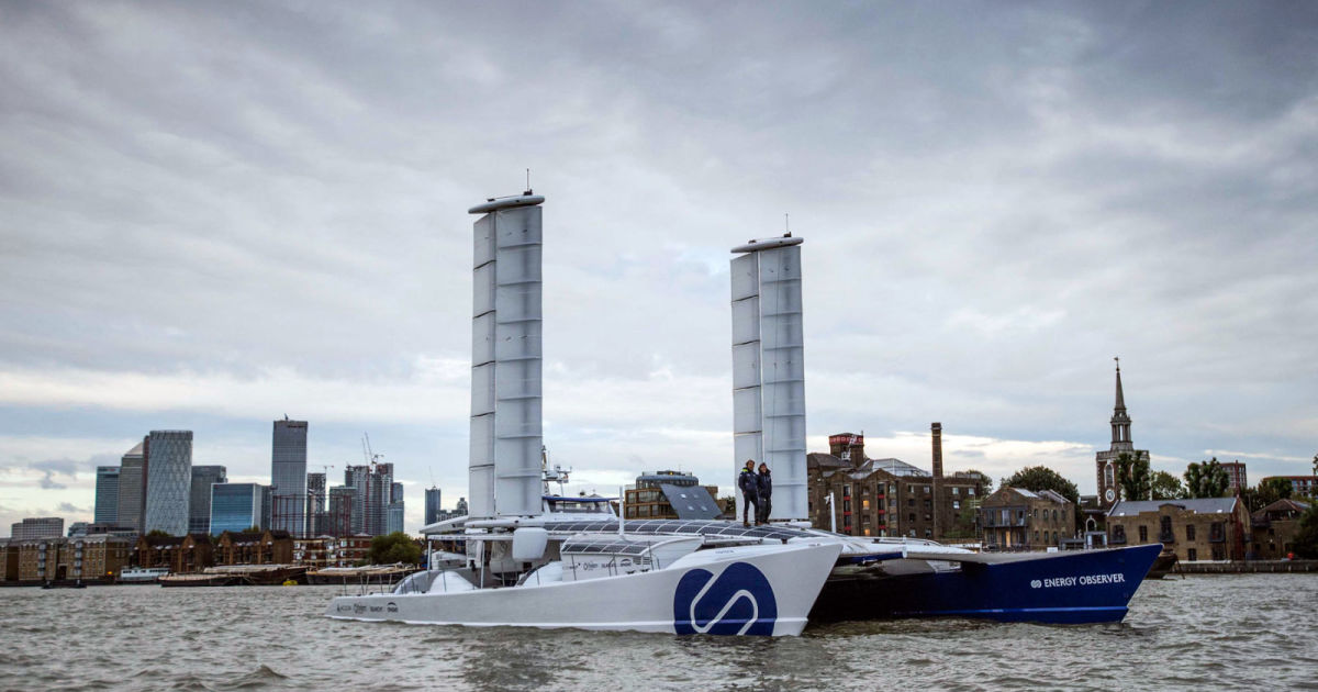 The Energy Observer is a boat that makes its fuel out of seawater