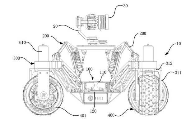 DJI patents an off-road rover with a stabilized camera on top