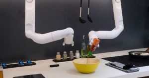 I skipped breakfast, but Samsung had a robot make me a salad