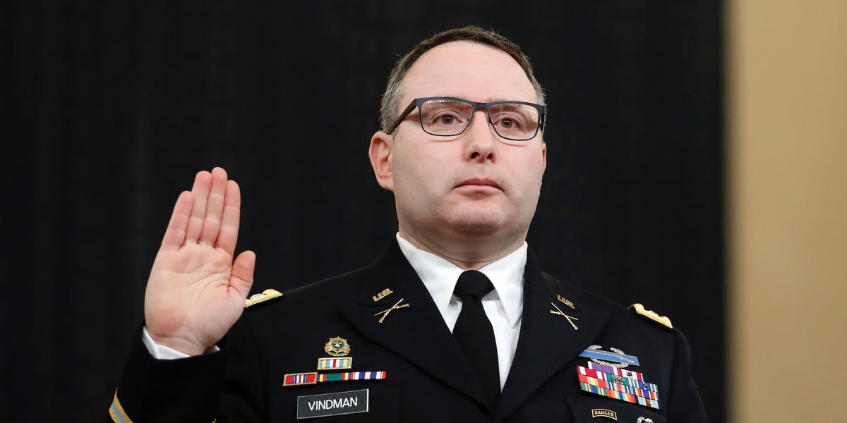 Trump ousting impeachment peek Lt. Col. Alexander Vindman – Industry Insider