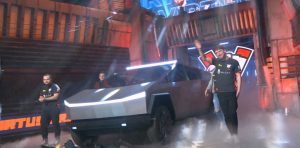 People and Tech Tesla Cybertruck with laser blade lights shows up at esports Dota 2 sport event – Electrek