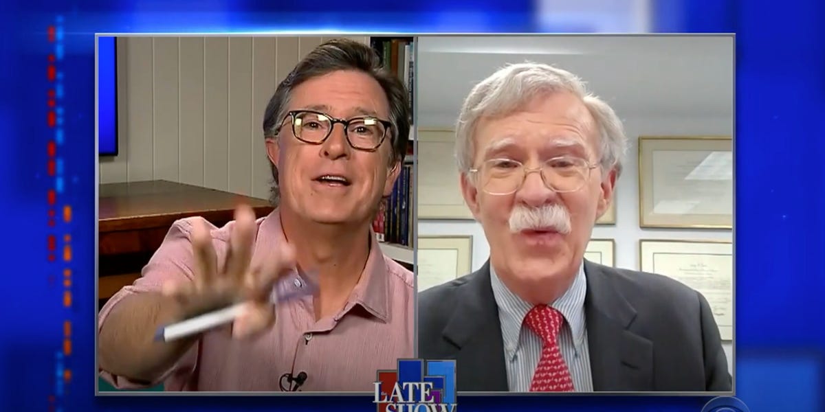 Stephen Colbert slams John Bolton for being ‘naive’ on Trump – Industry Insider